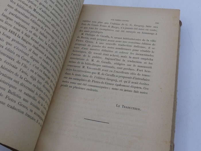 Pierre Cirneo/Ferdinand Gregorovius - De Rebus Corsicis chronique Corse/Histoire des Corses - 1881