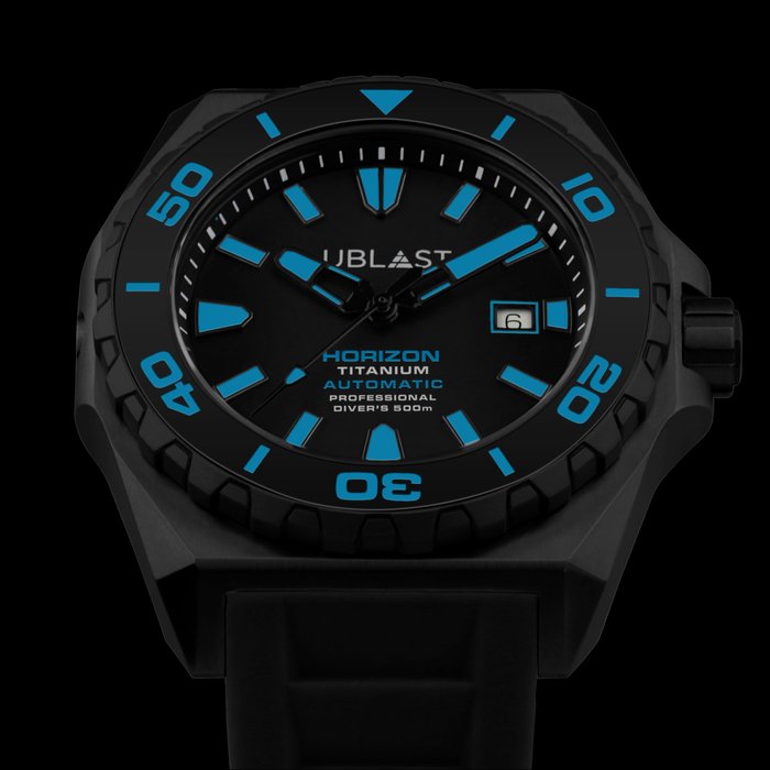 Ublast - Horizon Titanium  - Professional Diver 500M - REF.UBHO45BKT - Mænd - Ny