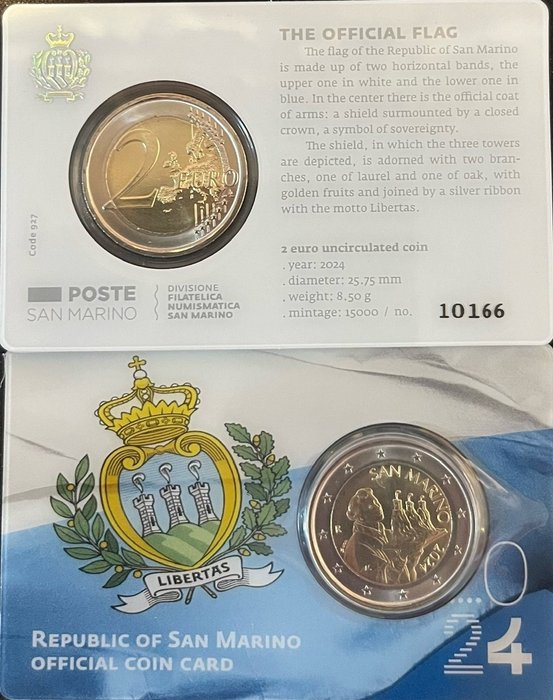 San Marino. 2 Euro 2024 (6 stuks)  (Ingen mindstepris)