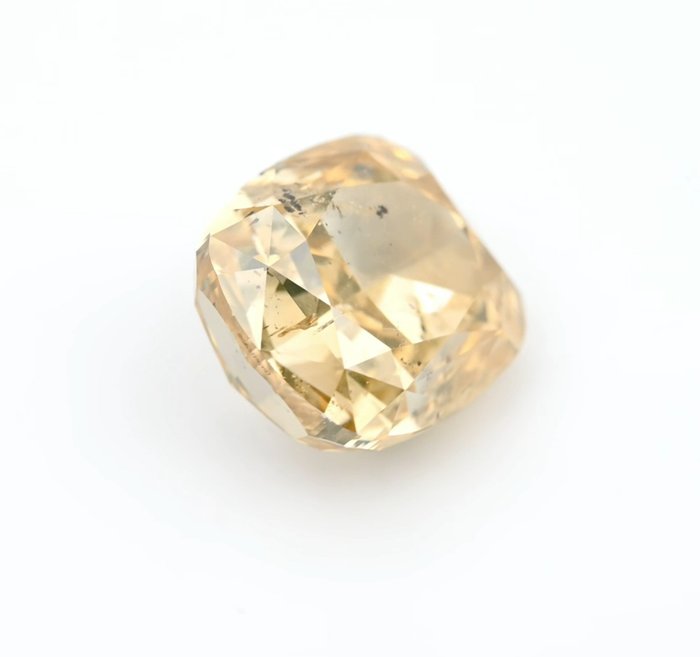 1 pcs Diamant  (Naturfarvet)  - 3.02 ct - Pude - Fancy Brunlig, Orange nuance Gul - I1 - Gemological Institute of America (GIA)