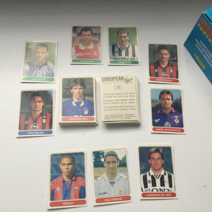 Panini - European Football Stars 1997/98 - Including Ronaldo/Zidane - Empty box + Complete loose Sticker Set