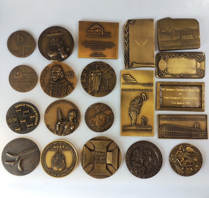 Portugal - Lot with 20 Bronze Portuguese Commemorative Medals - - Erindringsmønter