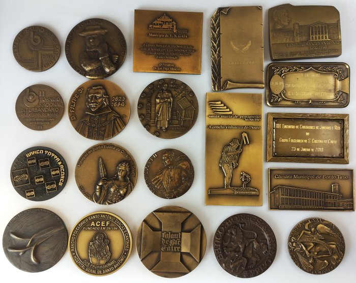 Portugal - Lot with 20 Bronze Portuguese Commemorative Medals - - Erindringsmønter