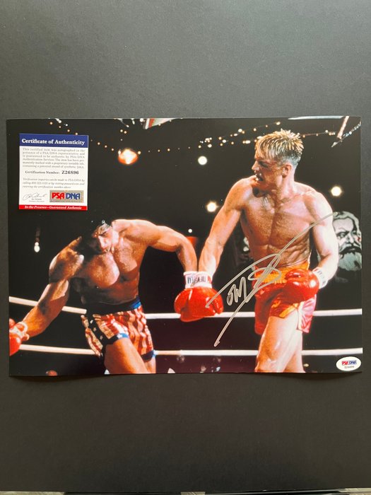 Rocky IV - Dolph Lundgren (Ivan Drago) - Signed in Person - with PSA/DNA Certificate - Autograph, photo - No Reserve!