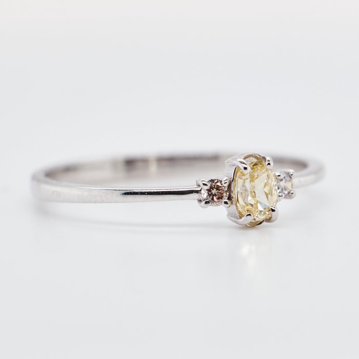 Ingen mindstepris - Ring - 14 karat Hvidguld -  0.24ct. tw. Diamant (Natur)