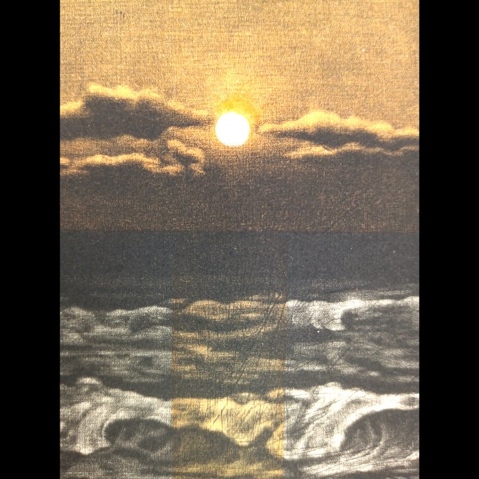 Copperplate Print - Bookplate 蔵書票「Setting Sun」落日 - 2009 - Katsunori Hamanishi 浜西勝則 (b 1949) - Japan