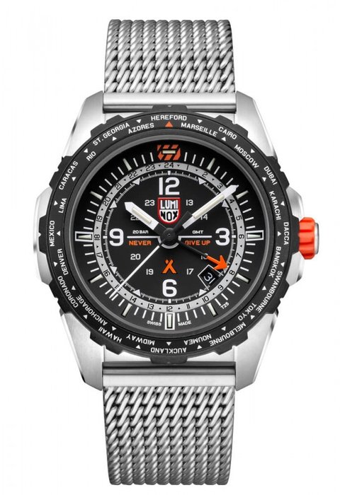 Luminox Bear Grylls Survival Pilotenuhr GMT 3762 - Milanaise Stahlarmband - 3762 - Mænd - 2020+