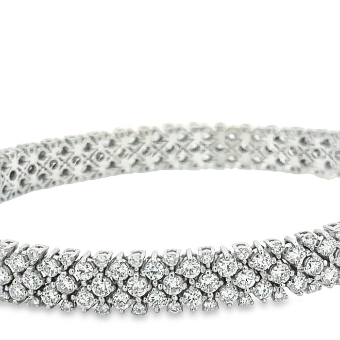 Armbånd - 14 karat Hvidguld -  7.05ct. tw. Diamant (Natur)