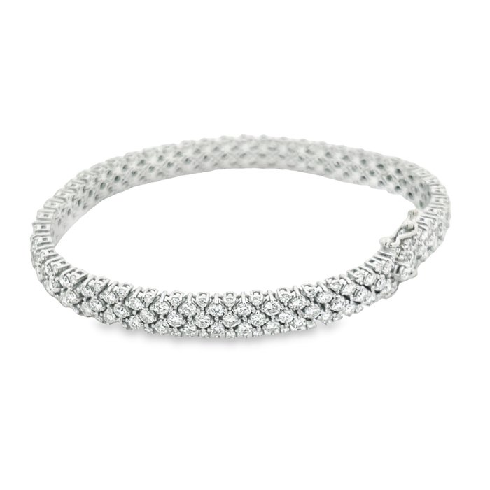 Armbånd - 14 karat Hvidguld -  7.05ct. tw. Diamant (Natur)