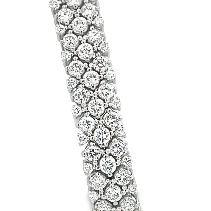 Armbånd - 14 karat Hvidguld -  7.05ct. tw. Diamant (Natur)