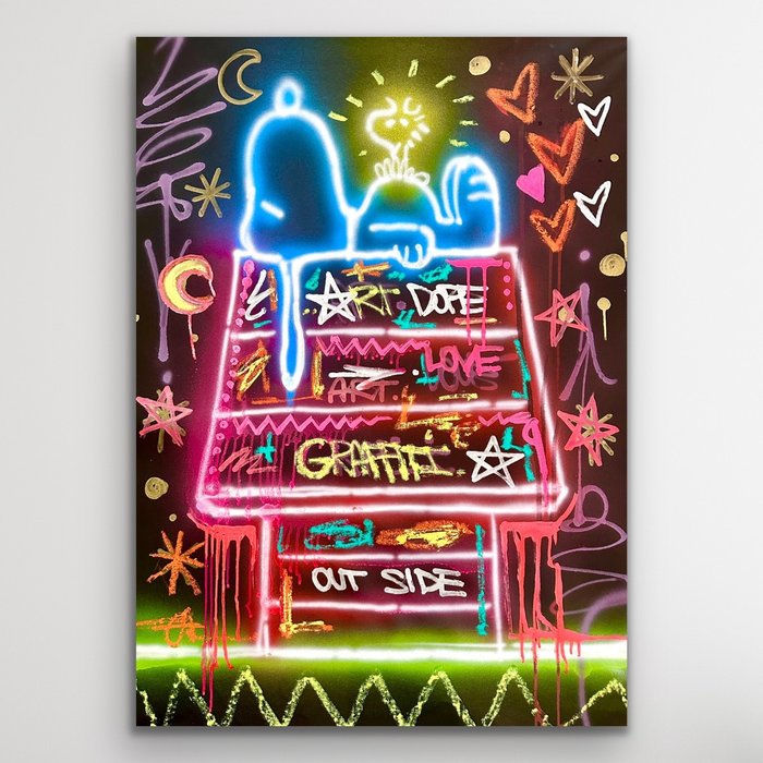 Outside313 - Snoopy graffiti house - neon black edition