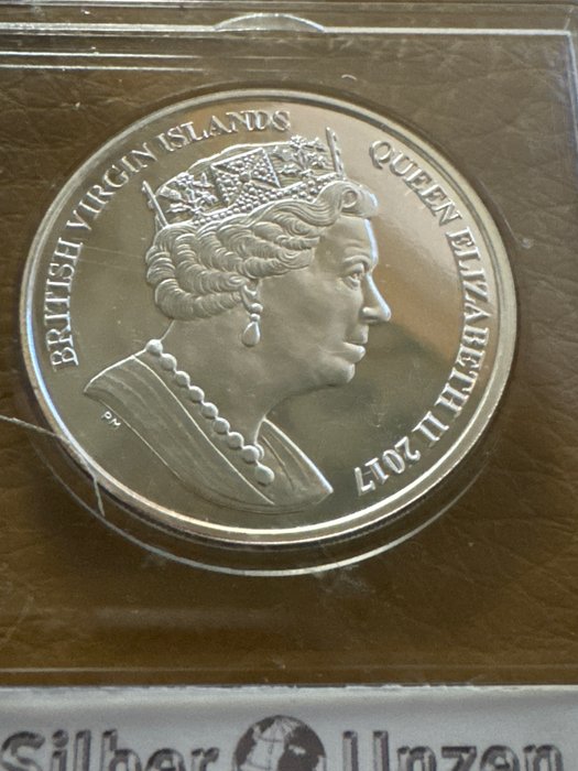 Britiske Jomfruøer 10 Dollar 2017 The Majesty Queen Elizabeth Polierte Platte 1 Oz (999)  (Ingen mindstepris)