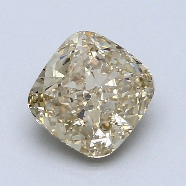 1 pcs Diamant  (Naturfarvet)  - 1.39 ct - Pude - Fancy light Brunlig Gul - VS1 - Gemological Institute of America (GIA)