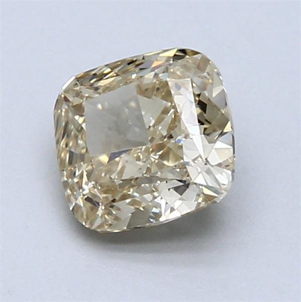 1 pcs Diamant  (Naturfarvet)  - 1.39 ct - Pude - Fancy light Brunlig Gul - VS1 - Gemological Institute of America (GIA)