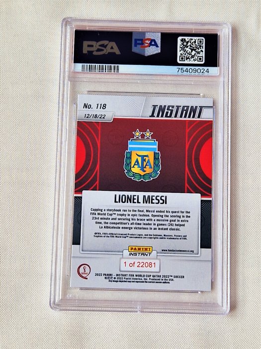 2022 Panini Instant World Cup Lionel Messi #118 PSA 10 - 1 Graded card