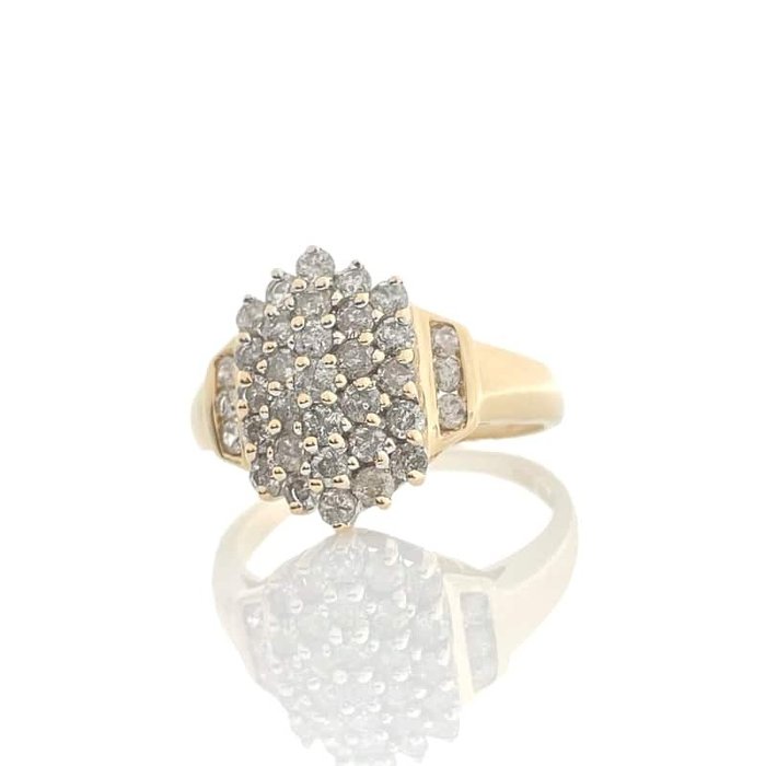 Ring - 14 karat Gulguld -  028ct tw Diamant (Natur)  - Gulguld diamantring