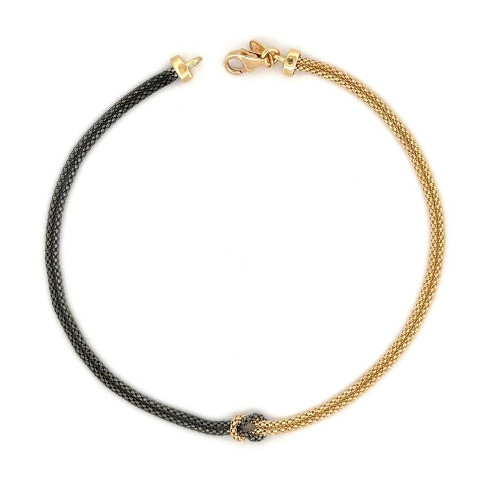 Ingen mindstepris - Handmade - Armbånd - Nodo - 2.6 g - 18 kraat Gulguld, Sort guld