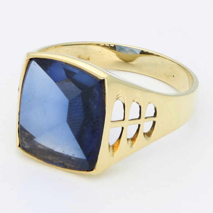 Ring - 14 karat Gulguld - Safir