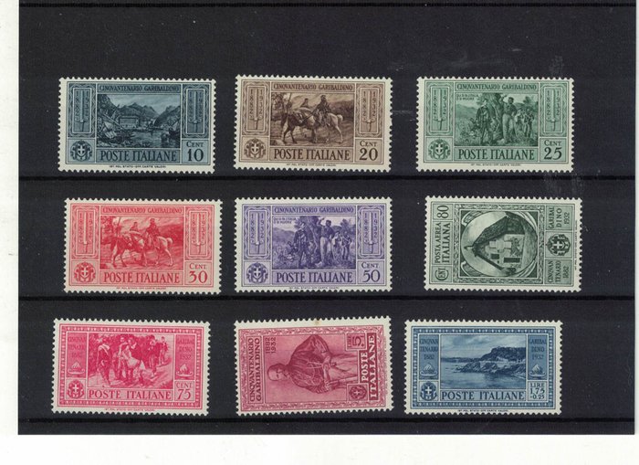 Italien Kongerige  - 1932 halvtredsårsdagen for garibaldis død komplet serie mnh**med pa og udtrykt - sassone S 64