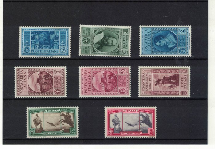 Italien Kongerige  - 1932 halvtredsårsdagen for garibaldis død komplet serie mnh**med pa og udtrykt - sassone S 64