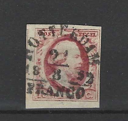 Holland 1852 - Dronning Vilhelm III - NVPH 1/3 met Halfrond Rotterdam-B