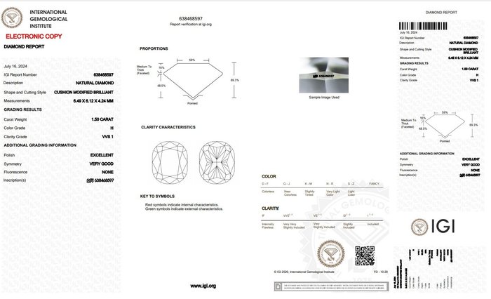 2 pcs Diamant  (Natur)  - 300 ct - Pude - H I - VVS1 VVS2 - International Gemological Institute (IGI)