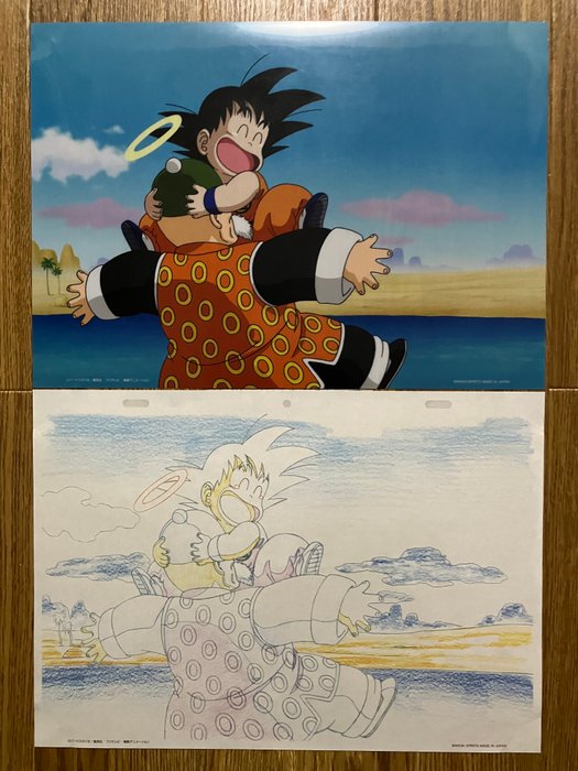 Akira Toriyama - 4 Officielle replikaer af animationscel og sketch - Dragon Ball