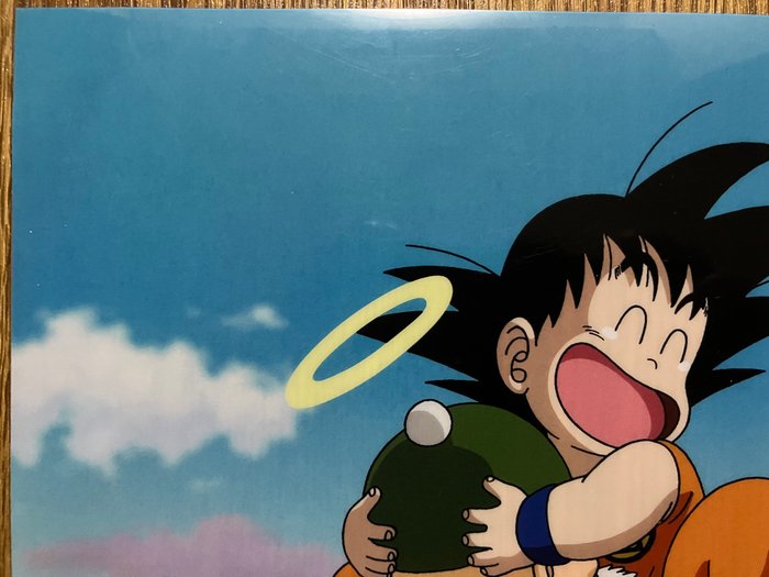 Akira Toriyama - 2 Officielle replikaer af animationscel og sketch - Dragon Ball - The emotional scene where Goku and Gohan embrace