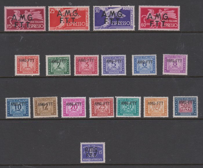 Triest - Zone A 1947/1954 - Tjenester nr. 3 sæt kpl. Ny MNH**