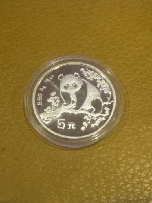 Kina. 5 Yuan 1993 Panda, 1/2 Oz (.999)  (Ingen mindstepris)