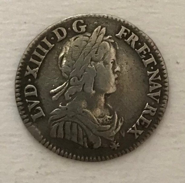 Frankrig. Ludvig 14. (1643-1715). 1/12 Écu 1644 A rose