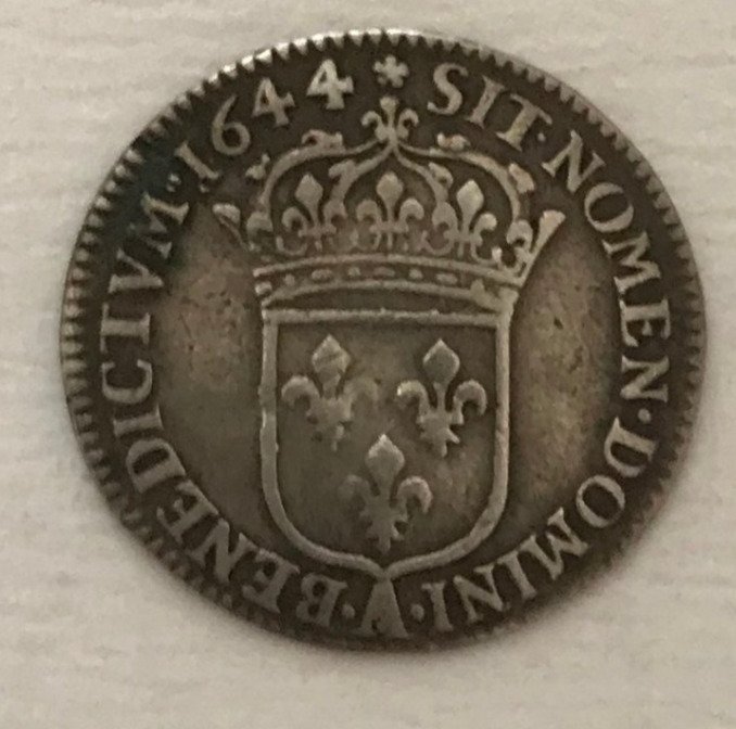 Frankrig. Ludvig 14. (1643-1715). 1/12 Écu 1644 A rose