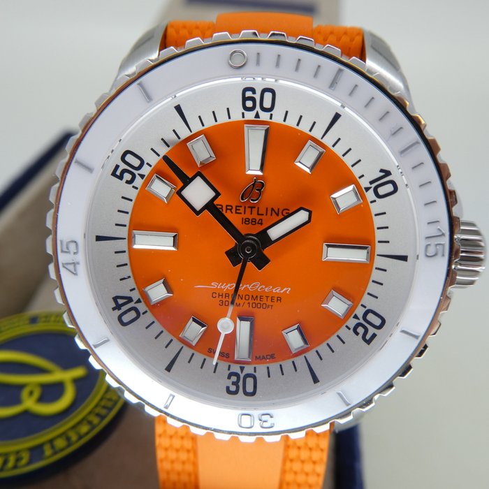 Breitling - SuperOcean Automatic 36 Cronomètre 'Orange Dial' - Ingen mindstepris - A1737721101S1 - Kvinder - 2011-nu