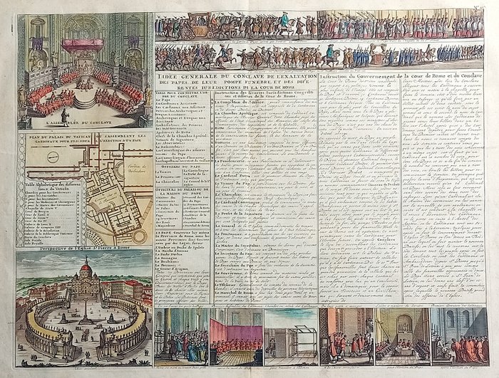 Europa - Città del Vaticano, Conclave; H. A. Chatelain - L'Idee Generale du Conclave de l'exaltation des Papes - 1701-1720