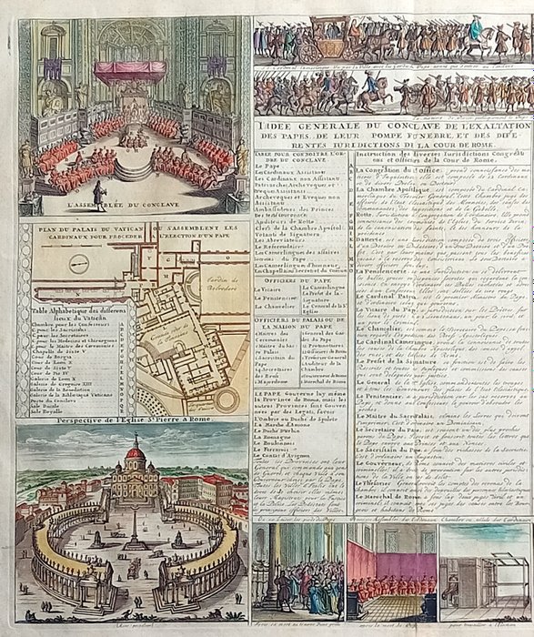 Europa - Città del Vaticano, Conclave; H. A. Chatelain - L'Idee Generale du Conclave de l'exaltation des Papes - 1701-1720