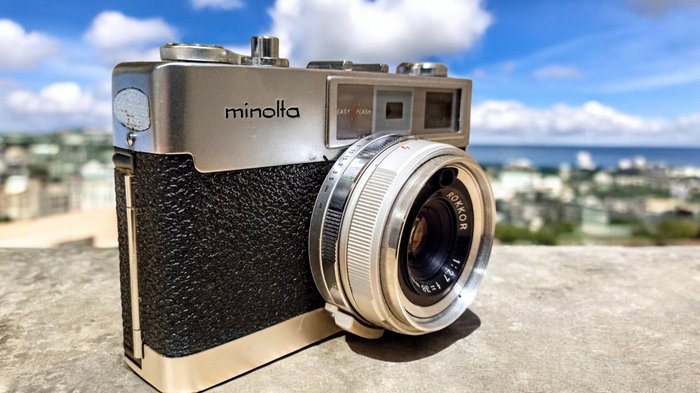 Minolta AL-F met Rokkor 2,7/38mm mit Leder-Bereitschaftstasche | Rangefinder søgerkamera  (Ingen mindstepris)