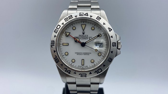 Rolex - Explorer II Rare "Chicchi di Mais" "Porcelain White Dial" - 16550 - Unisex - 1987