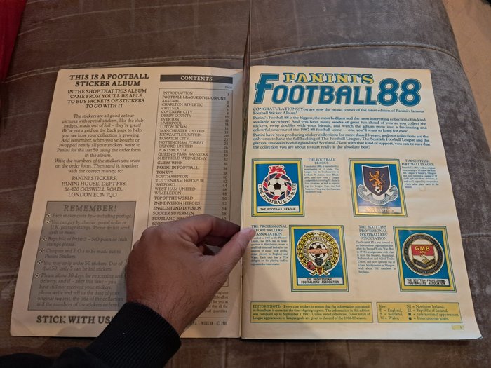 Panini - Football 88 UK - 1 Complete Album