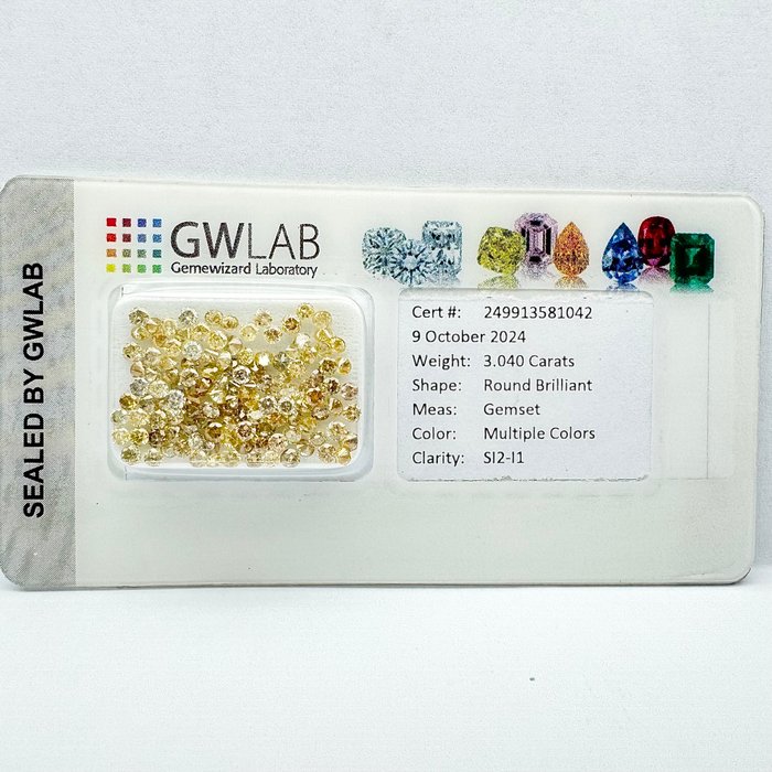 Ingen mindstepris - 1 pcs Diamant  (Natur)  - 2.02 ct - Rund - D (farveløs) - SI3 - Gemewizard Gemological Laboratory (GWLab)