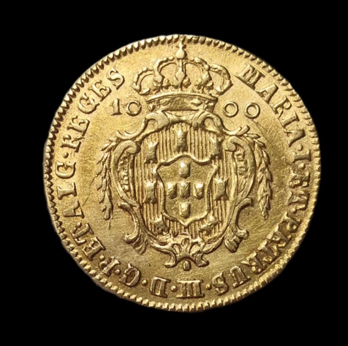 Portugal. D. Maria  D. Pedro III (1777-1786). Quartinho (1.200 Reis) 1779 - Lisboa - R/Legenda Separada por Cruzetas