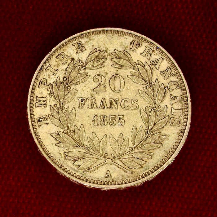 6,45 grams - Guld 900 - 20 Francs Napoleon III - Præget bar