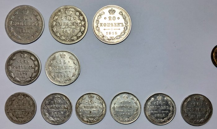 Rusland A Lot of 122x Russian Imperial and Soviet Coins including Silver 1871-1991  (Ingen mindstepris)