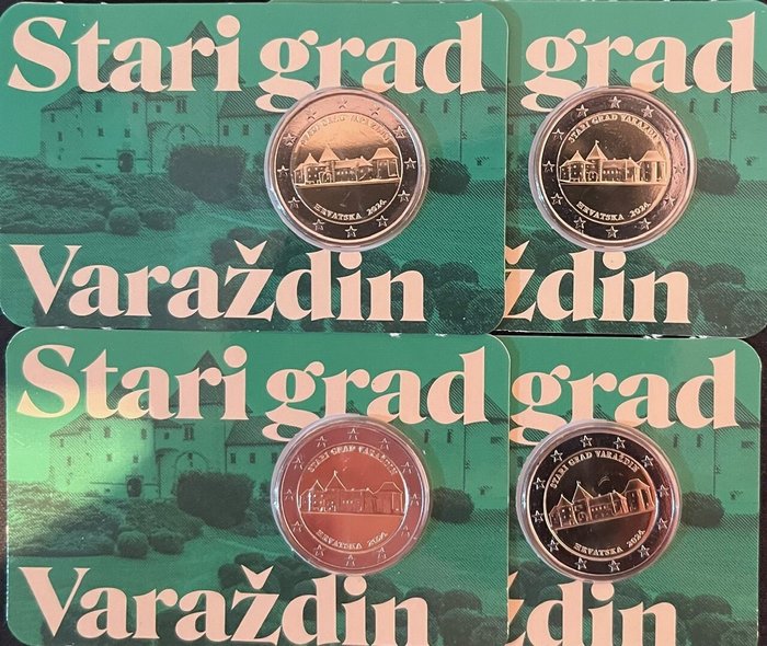 Kroatien. 2 Euro 2024 "Stari Grad Varazdin" (4 coincards)  (Ingen mindstepris)