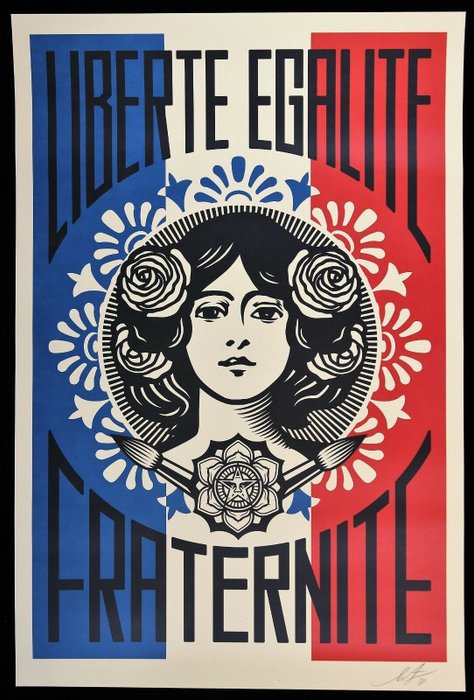 Shepard Fairey (OBEY) (1970) - OBEY Marianne Print + Sticker Set