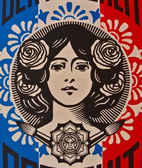 Shepard Fairey (OBEY) (1970) - OBEY Marianne Print + Sticker Set