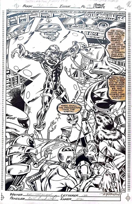 Bill Reinhold et Mike Gustovich - 1 Original page - The Justice Machine - The Justice Machine/Cobalt Blue #5 page 19 - 1983