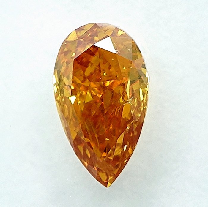 1 pcs Diamant  (Naturfarvet)  - 0.54 ct - Fancy intense Orange nuance Gul - SI2 - International Gemological Institute (IGI)