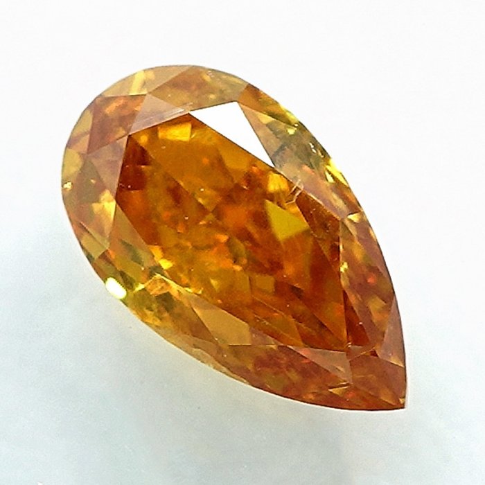 1 pcs Diamant  (Naturfarvet)  - 0.54 ct - Fancy intense Orange nuance Gul - SI2 - International Gemological Institute (IGI)