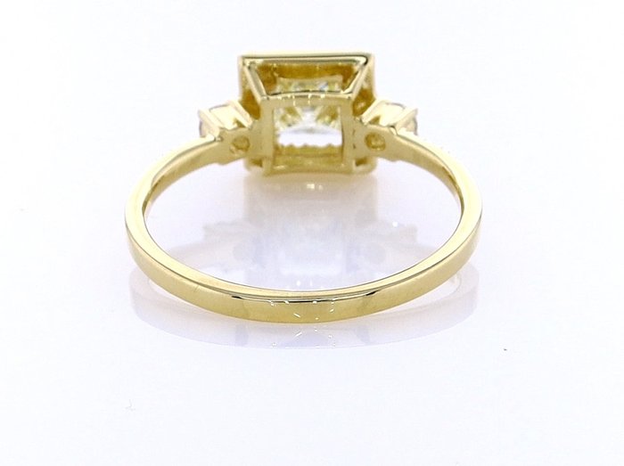 Ring - 14 karat Gulguld -  1.06ct. tw. Diamant (Naturfarvet) - Diamant