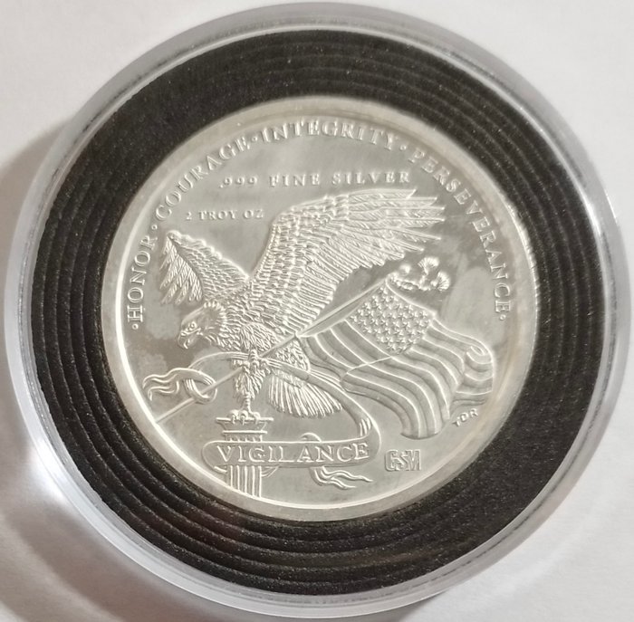 Förenta staterna. Silver medal (ND) "President USA - Donald Trump", 2 Oz (.999)  (Ingen mindstepris)